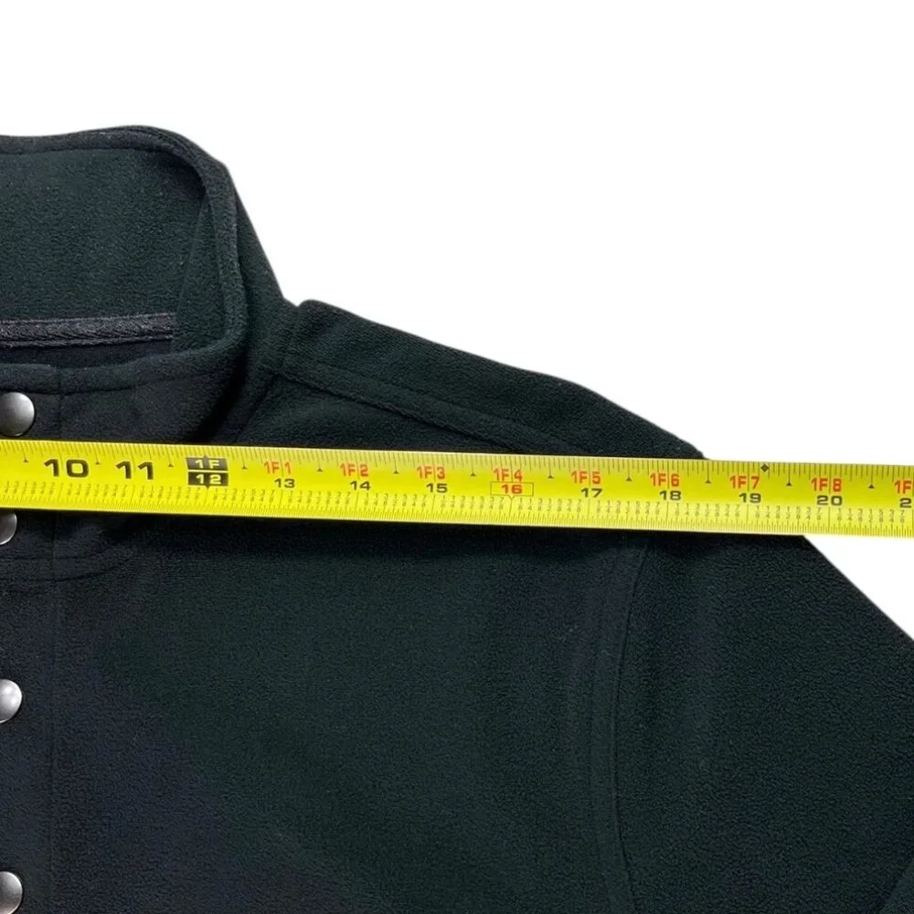 Banana Republic Men’s Quarter Zip Snap Pullover Black Fleece Top Size Large